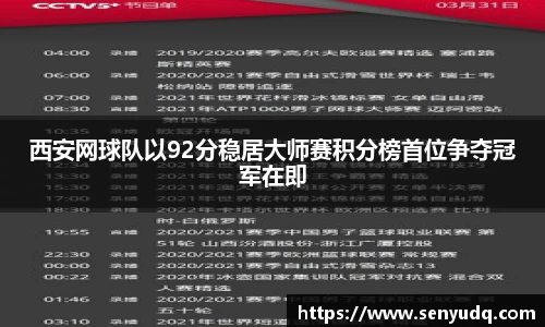 西安网球队以92分稳居大师赛积分榜首位争夺冠军在即