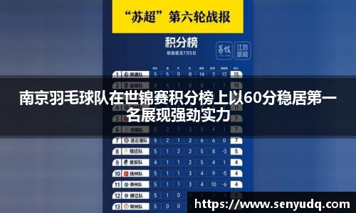 南京羽毛球队在世锦赛积分榜上以60分稳居第一名展现强劲实力